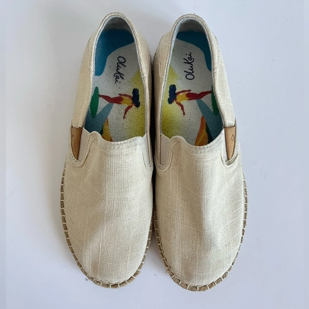 Olukai Kaula Pa'a Kapa Espadrilles Slip On Women's Size 6.5
